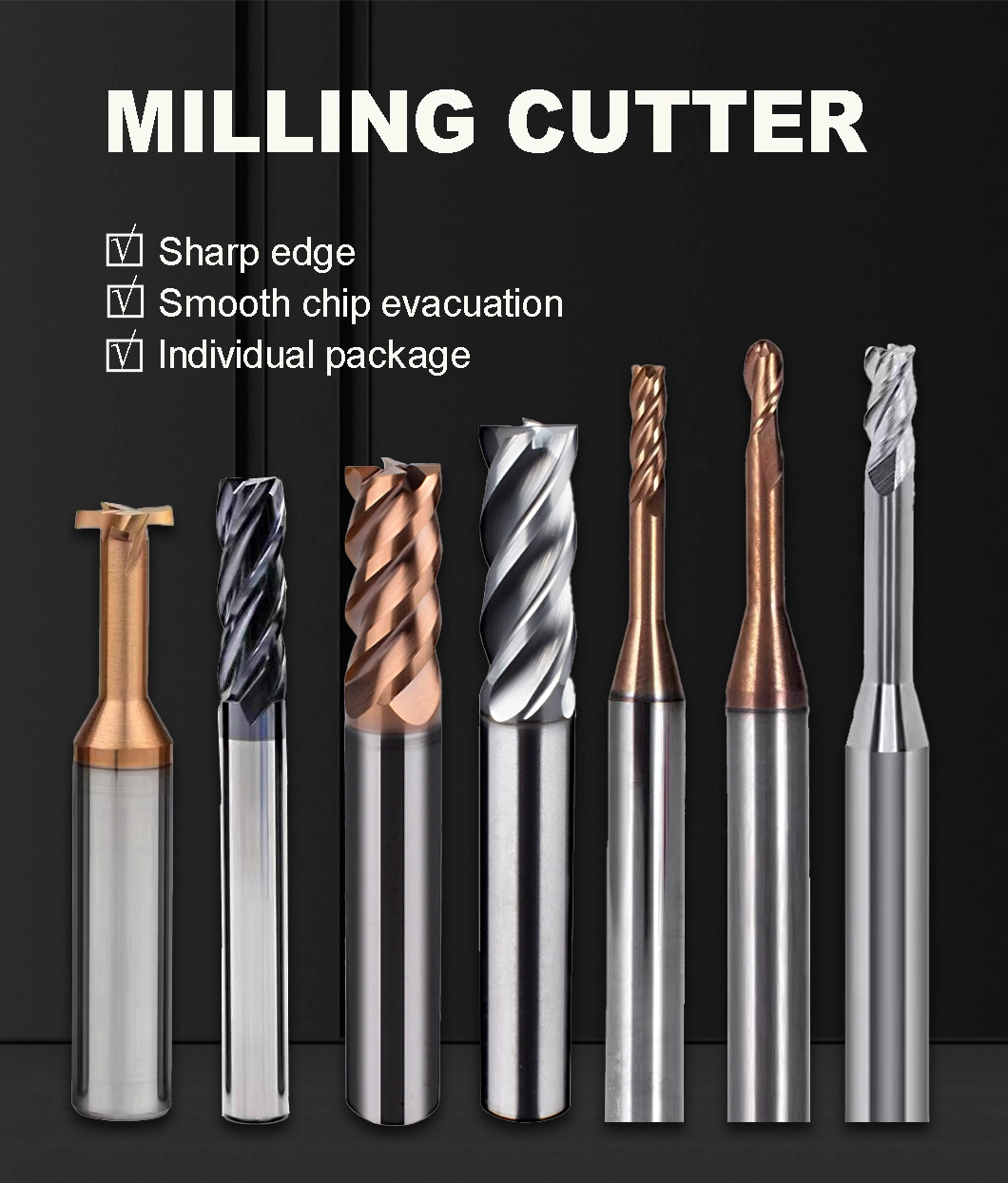 Wyk Damage CNC Freze Ball Nose Endmill Carbide Precision Tools Graphite Milling Cutter 4 Flutes Diamond Corner Radius Milling Cutter for Graphite